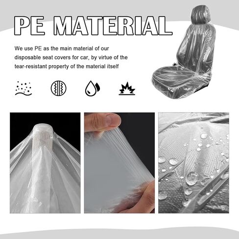 25PCS Disposable Car Seat Covers,Transparent Plastic Seat Covers for Cars Protect Seats from Dirt & Oil,Universal Disposable Automotive Seats Cover for Repair/Maintenance in Saudi Arabia