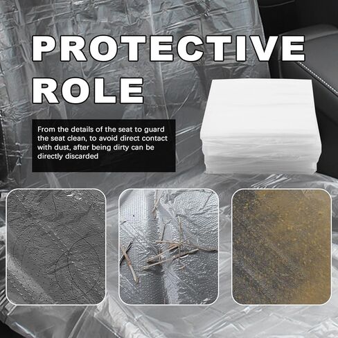 25PCS Disposable Car Seat Covers,Transparent Plastic Seat Covers for Cars Protect Seats from Dirt & Oil,Universal Disposable Automotive Seats Cover for Repair/Maintenance in Saudi Arabia