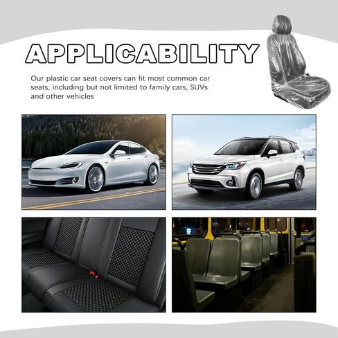 25PCS Disposable Car Seat Covers,Transparent Plastic Seat Covers for Cars Protect Seats from Dirt & Oil,Universal Disposable Automotive Seats Cover for Repair/Maintenance in Saudi Arabia