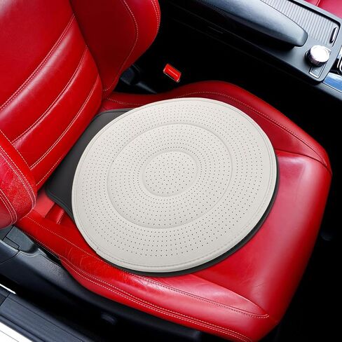 Garneck Rotating Car Seat Cushion with Non-Slip Base Ergonomic Swivel Auto Seat Mat for Driver Comfort Removable Washable Cover Suitable for Trucks Cars Elderly and Pregnant Passengers in Kuwait