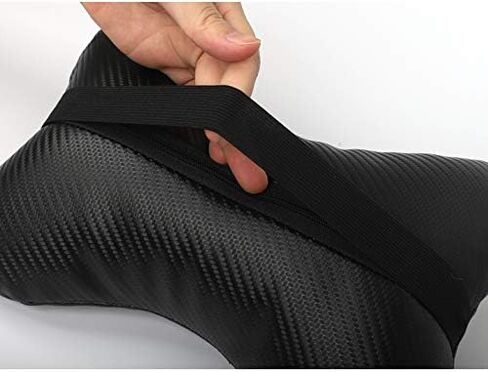 2Pcs Leather Carbon Fiber Leather Sport Car Seat Scat Pack Bee Neck Rest Pillow Foam Headrest Travel Cushion Travel Sleeping Cushion for Challenger Charger in Saudi Arabia