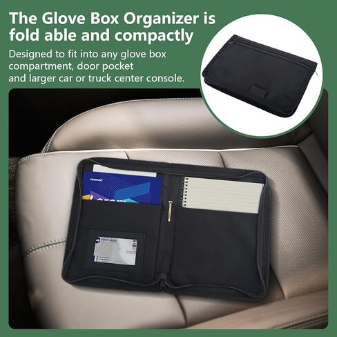 Car Registration and Insurance Holder,Glove Box Compartment Organizer,Zipped Design Owner Manual Case,Multi-Pocket Paperwork Glove Bag,Soft Document Organizer for Car Insurance License Cards Driver in Saudi Arabia