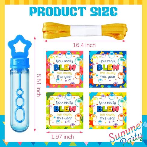 24 Pcs Mini Star Bubble Wands Bulk End of Year Gifts for Students with Tags and Ribbons Kids Boys Girls Party Favors Graduation Summer Goodie Bag Stuffers(Blew Me Away,Novelty) in Saudi Arabia