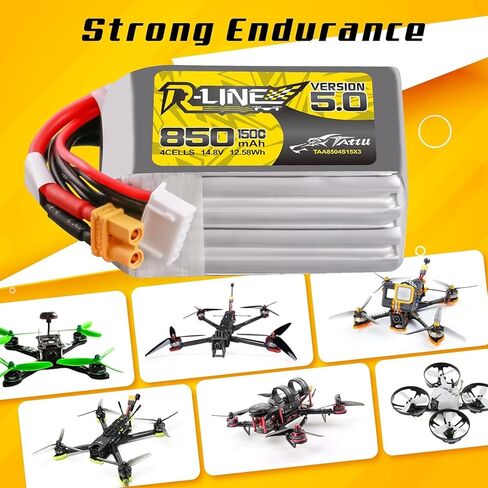 Buddy RC TATTU R-Line الإصدار 5.0 4S بطارية ليبو 14.8 فولت 150C 850 مللي أمبير بطارية ليبو مع قابس XT30U-F in Kuwait