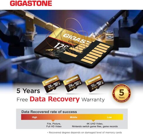 [5-HYS استرداد البيانات المجانية] Gigastone 512GB Micro SD Card ، Ultimate Pro ، بطاقة ذاكرة MicroSDXC للكاميرا ، R/W ما يصل إلى 280/200 ميجابايت/ثانية ، UHS-II U3 ​​A1 V60 C10 ، مع محول in Saudi Arabia