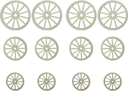 12pcs Unfinished Wood Wheels for Crafts, 3 Sizes Wooden Wagon Wheel Slices for DIY Painting, Holiday Decor, Train & Car Model Projects in Kuwait