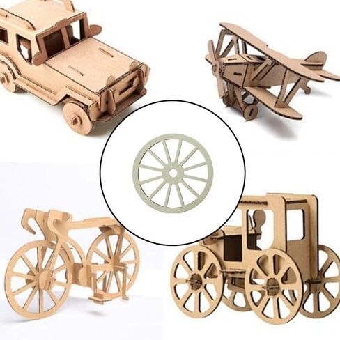 12pcs Unfinished Wood Wheels for Crafts, 3 Sizes Wooden Wagon Wheel Slices for DIY Painting, Holiday Decor, Train & Car Model Projects in Kuwait