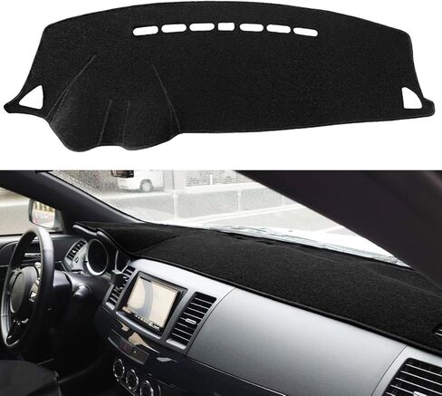 Dash Cover Mat Custom Fit for Mitsubishi Lancer EX EVO Evolution Sportback 2008-2017, Dashboard Cover Pad Carpet Protector (Black) F160 in Saudi Arabia