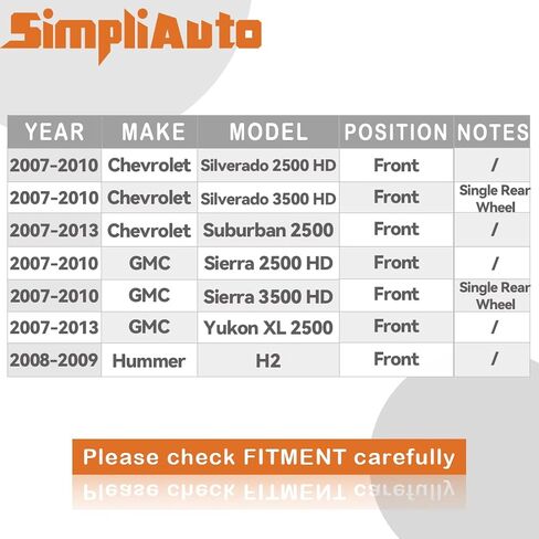 515098 محور العجلة الأمامية ومجموعة المحمل لـ 07-10 Chevy Silverado GMC Sierra 2500 3500 HD، 07-13 Yukon XL Suburban 2500، 08-09 Hummer H2، 8 العروات W/ABS in Kuwait