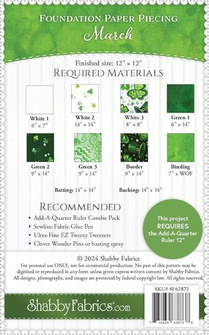Foundation Paper Piecing - March - Pattern in Saudi Arabia