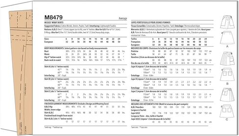 McCall's M8479H5 Misses' Wrap Skirts Sewing Pattern Packet, Design Code M8479, Sizes 6-8-10-12-14 in Saudi Arabia