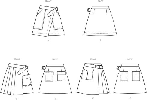 McCall's M8479H5 Misses' Wrap Skirts Sewing Pattern Packet, Design Code M8479, Sizes 6-8-10-12-14 in Saudi Arabia