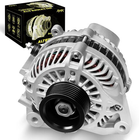 Oktiger 1.8L Alternator Compatible with Honda Civic 2006 2007 2008 2009 2010 2011 Ex Lx Dx Gx Ex-l, 1.8L L4 12V 80A Clockwise 7-Groove Pulley, Replacement Upgraded Alternators, OE 31100-RNA-A01 11176 | Precision CNC castings + die-cast aluminum housing, P in Kuwait