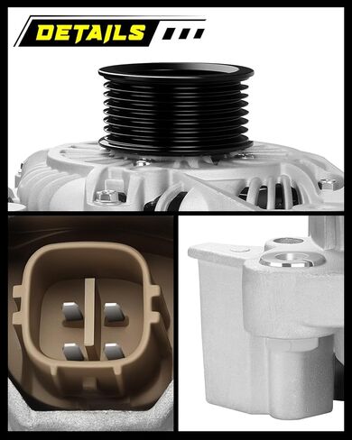 Oktiger 1.8L Alternator Compatible with Honda Civic 2006 2007 2008 2009 2010 2011 Ex Lx Dx Gx Ex-l, 1.8L L4 12V 80A Clockwise 7-Groove Pulley, Replacement Upgraded Alternators, OE 31100-RNA-A01 11176 | Precision CNC castings + die-cast aluminum housing, P in Kuwait