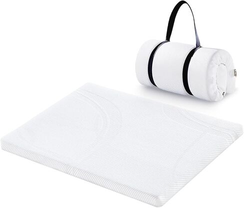 Baby Mattress for Pack and Play Mini Mattress,38x26inch, Memory Foam & Foam Dual Sided Use, Washable Cover, Roll up Strap in Saudi Arabia