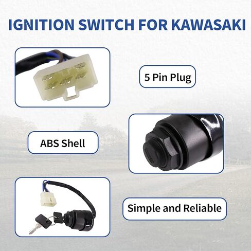 Ignition Key Switch for Kawasaki Mule 600 610 2005-2016 Mule 4000 4010 Diesel 2009-2020 with 2 Keys Replaces-27005-0011 27005-1191 27005-1146 in Saudi Arabia