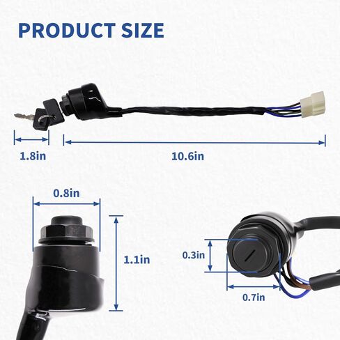 Ignition Key Switch for Kawasaki Mule 600 610 2005-2016 Mule 4000 4010 Diesel 2009-2020 with 2 Keys Replaces-27005-0011 27005-1191 27005-1146 in Saudi Arabia