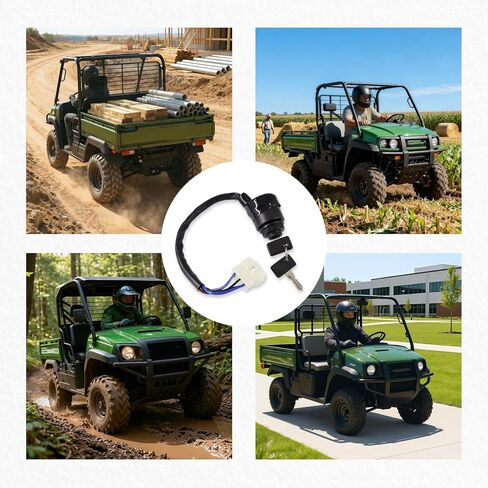 Ignition Key Switch for Kawasaki Mule 600 610 2005-2016 Mule 4000 4010 Diesel 2009-2020 with 2 Keys Replaces-27005-0011 27005-1191 27005-1146 in Saudi Arabia