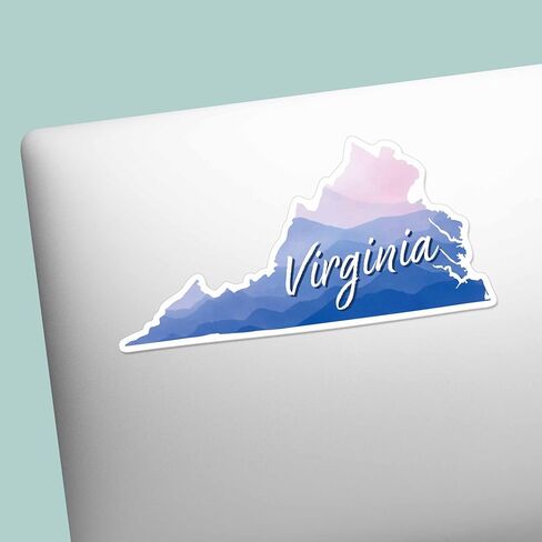 Virginia Appalachian Mountains Sticker - Cute Southern Decals for Hydroflask Water Bottle & Laptop, Blue Ridge Mtns Roanoke VA Gift in Kuwait