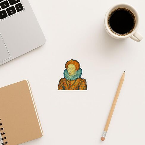 (3 Pack) Elizabeth I Post-Impressionist Gogh Style Sticker (3" x 3.25") in Kuwait