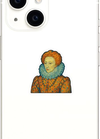(3 Pack) Elizabeth I Post-Impressionist Gogh Style Sticker (3" x 3.25") in Kuwait