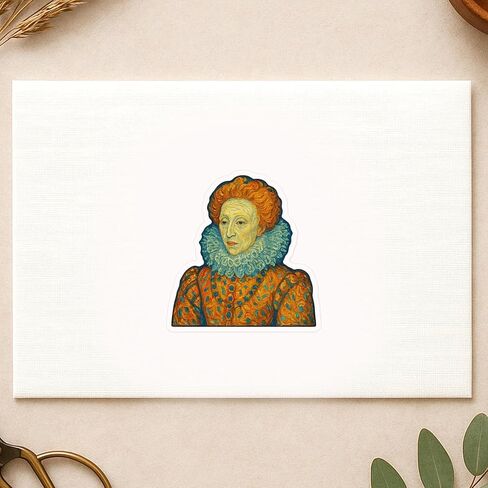 (3 Pack) Elizabeth I Post-Impressionist Gogh Style Sticker (3" x 3.25") in Kuwait