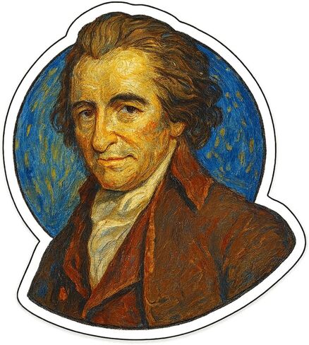 (3 Pack) Thomas Paine in Post-Impressionist Gogh Style Sticker (2.75" x 3.25") in Kuwait