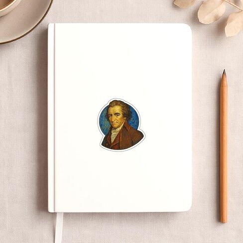 (3 Pack) Thomas Paine in Post-Impressionist Gogh Style Sticker (2.75" x 3.25") in Kuwait