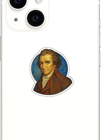 (3 Pack) Thomas Paine in Post-Impressionist Gogh Style Sticker (2.75" x 3.25") in Kuwait