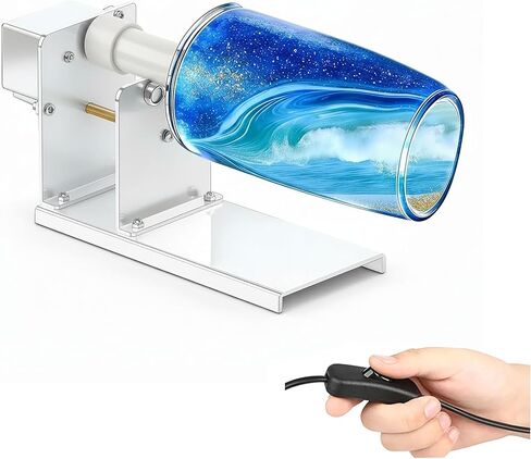 Cup Turner for Crafts, 2-Way Rotation Epoxy Tumbler Spinner Machine Kit – Dual Direction Spin for Glitter & Resin, Compatible with Handled Mugs & Various Tumbler Sizes in Saudi Arabia