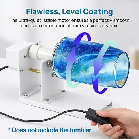 Cup Turner for Crafts, 2-Way Rotation Epoxy Tumbler Spinner Machine Kit – Dual Direction Spin for Glitter & Resin, Compatible with Handled Mugs & Various Tumbler Sizes in Saudi Arabia