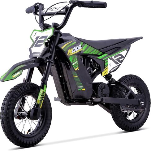 KOOZ 36V 300W Electric Dirt Bike for Kids - 3 Speed Modes Electric Motorcycle Up to 15.5 MPH & 14 Miles Long-Range, Shock Absorber & Rear Brake, 12" Sturdy Tire Gift for Kids | Powerful 36V 300W Motor & 15.5MPH Max Speed;3 Adjustable Speed Modes;14 Miles  in Saudi Arabia