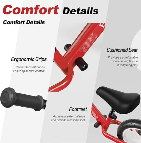 Bobike Toddler Balance Bike 2 Year Old, Balance Bike with Footrest for Ages 2-5, Adjustable Seat & Handlebar, No-Pedal Training Bike, Toys Gift for Boys and Girls in Saudi Arabia