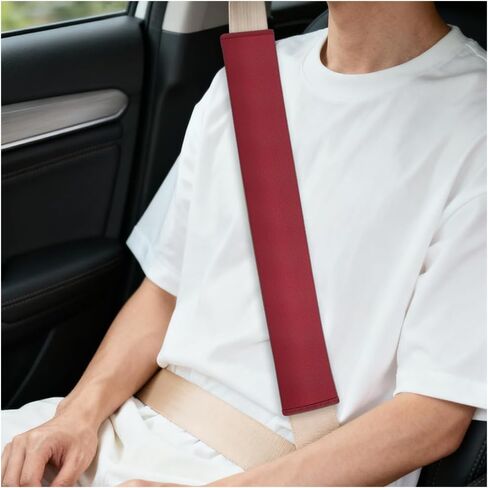 Car Seatbelt Cover, 2PCS Microfibre Leather Extra Long Comfortable Breathable Vehicle Seat Belt Strap Cushion, Auto Interior Shoulder Strap Harness Pad, Universal Fit (Black) in Kuwait
