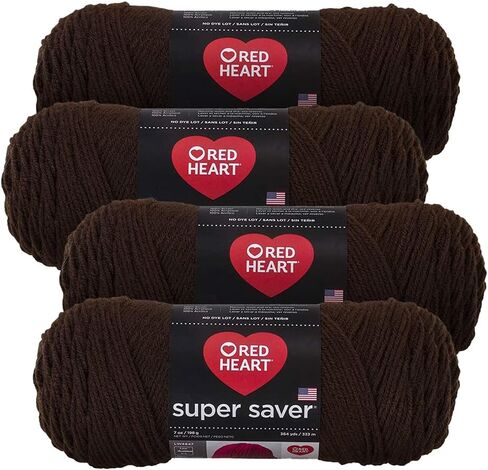 Red Heart Super Saver Yarn (4-Pack of 7oz Skeins) (Coffee) in Kuwait