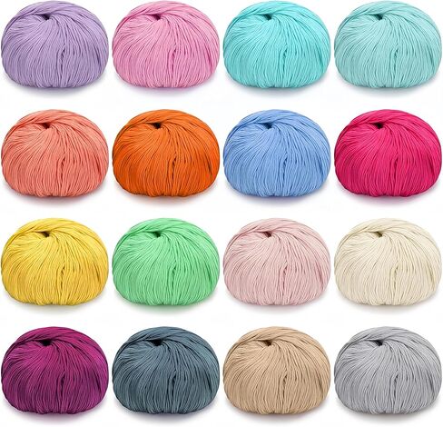 Cotton Yarn for Crocheting, 16 Skeins Sport Weight Yarn, Soft Milk Cotton Yarn for Knitting Crochet Blankets Scarves, Each 1.76oz 164 Yards in Saudi Arabia