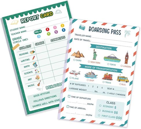 Thboxes 2-Pack Kids Pretend Play Notepads, 50 Sheets Restaurant Order & 50 Sheets Doctor Visit for Imaginative Role Play, Early Learning & School Playtime for Toddlers in Saudi Arabia