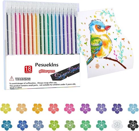 Glitter Gel Pens Glitter Pens for Adult Coloring Books, Drawing,Journaling, Scrapbooking and DIY Crafts, Retractable Gel Ink Pens for Art and Work (1, 12Color) in Saudi Arabia