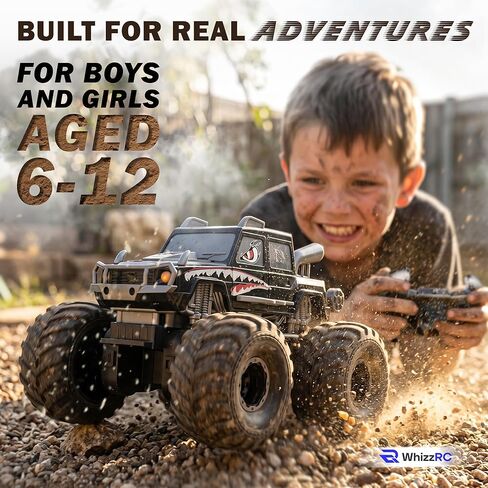 Amphibious Remote Control Car, 1:18 Shark Monster Truck RC Cars, 4WD 2.4GHz Waterproof All Terrain Off-Road Toy 360 Stunt Pool Car for Boys Girls Kids Age 6 7 8 9 10 11 12 Gift in Kuwait