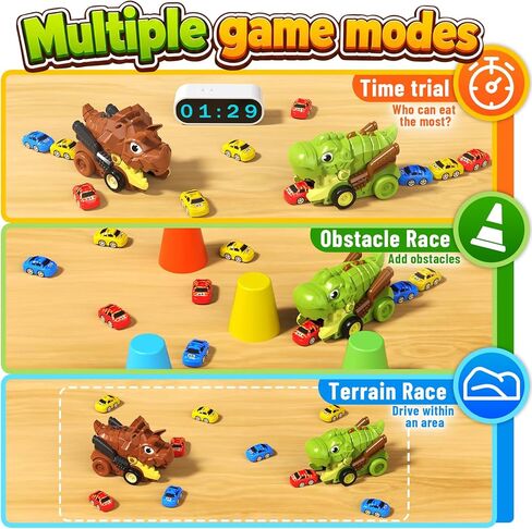 Dinosaur RC Cars for Kids 3-5, Remote Control Dinosaur Car Toys, with 12 Eaten up Little Cars, Dinosaur Truck Kids Toys, RC Dinosaur Toy for Kids 5-7, for Ages 4-8 8-12 Kids Birthday in Saudi Arabia