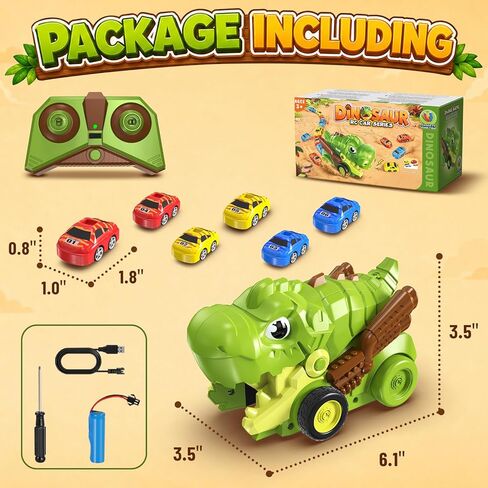 Dinosaur RC Cars for Kids 3-5, Remote Control Dinosaur Car Toys, with 12 Eaten up Little Cars, Dinosaur Truck Kids Toys, RC Dinosaur Toy for Kids 5-7, for Ages 4-8 8-12 Kids Birthday in Saudi Arabia