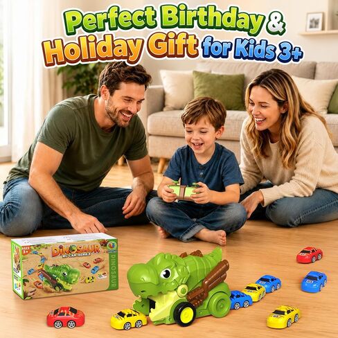 Dinosaur RC Cars for Kids 3-5, Remote Control Dinosaur Car Toys, with 12 Eaten up Little Cars, Dinosaur Truck Kids Toys, RC Dinosaur Toy for Kids 5-7, for Ages 4-8 8-12 Kids Birthday in Saudi Arabia