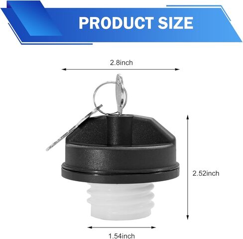 Gas Cap with Lock, Replace #77300-47020, 10504 Car Fuel Tank Cap, Compatible With Tacoma, Tundra, Chevy Camaro, Camry, Corolla (Black) in Saudi Arabia