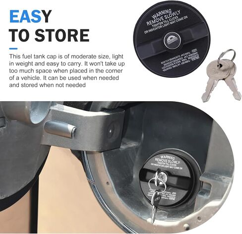 Gas Cap with Lock, Replace #77300-47020, 10504 Car Fuel Tank Cap, Compatible With Tacoma, Tundra, Chevy Camaro, Camry, Corolla (Black) in Saudi Arabia