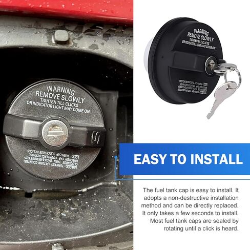 Gas Cap with Lock, Replace #77300-47020, 10504 Car Fuel Tank Cap, Compatible With Tacoma, Tundra, Chevy Camaro, Camry, Corolla (Black) in Saudi Arabia