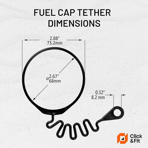 Click&Fit Fuel Cap Retention Tether compatible with Volvo V70 1997-2016 Petrol Models - Gas Cap Strap Holder Lanyard Cord Retainer - Aftermarket Replacement 31336424 in Kuwait