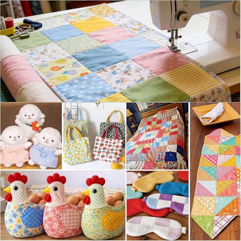 7 Pcs Blue Cotton Fabric Squares, 9.8 x 9.8 Inch (25 x 25 cm), Precut Quilting Fabric Bundles for Patchwork, Floral Craft Fabric for DIY Sewing, Scrapbooking, Dolls and Pillowcases in Kuwait