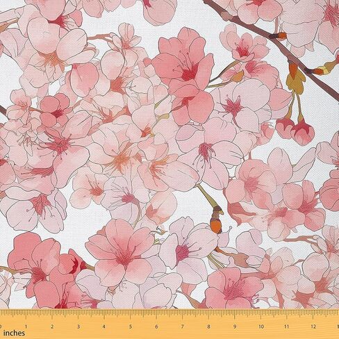 Feelyou 1 Yard Fabric, Light Yellow, Polyester, Floral Pattern, Upholstery Fabric, ，Soft Flannel in Saudi Arabia