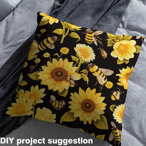 Feelyou 1 Yard Fabric, Light Yellow, Polyester, Floral Pattern, Upholstery Fabric, ，Soft Flannel in Kuwait
