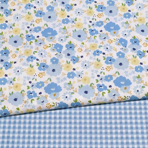8 Pcs 10 * 10 in Twill Fabric, Spring Green Floral Print Precut Patchwork Fabric, for DIY Quilting, Sewing & Home Decor in Kuwait